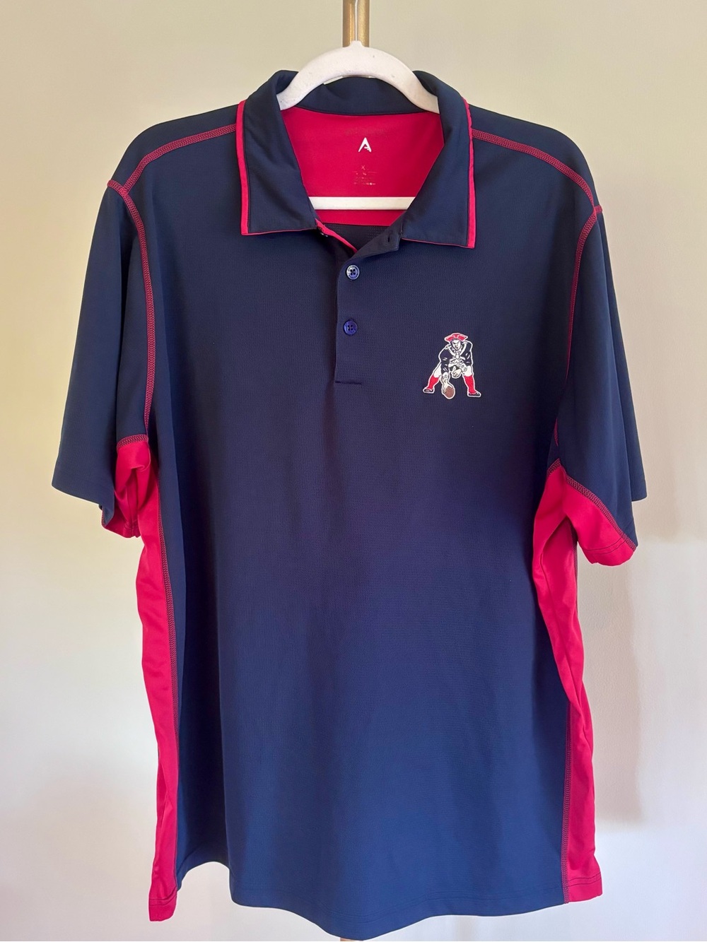 Patriots Men's Navy and Red Antigua Polo Shirt